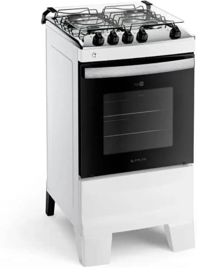 Fogão 4 Bocas Branco com Mesa Inox Atlas Agile Up Bivolt