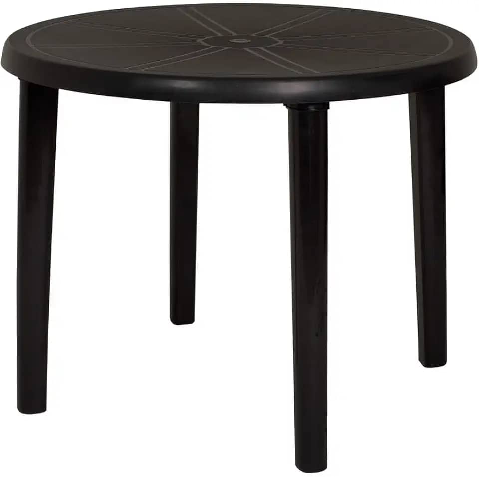 Mor - Mesa Plástica Desmontável Redonda Preta