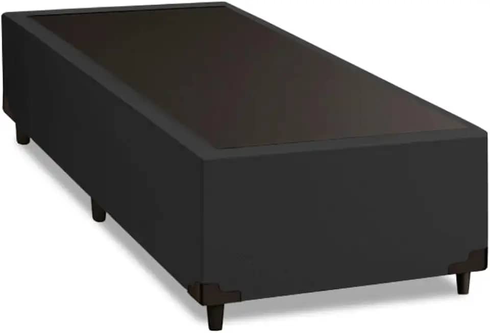 Cama Box Solteiro 0,88m com 38cm de Altura Suede Prince Preto