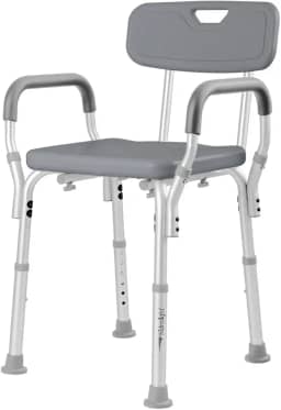 Banco Cadeira para Banho com Encosto e Apoio de Braços até 130kg Hidrolight