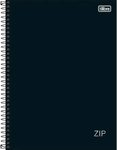 Tilibra - Caderno Espiral Capa Dura Universitário 20 Matérias Zip Preto 320 Folhas