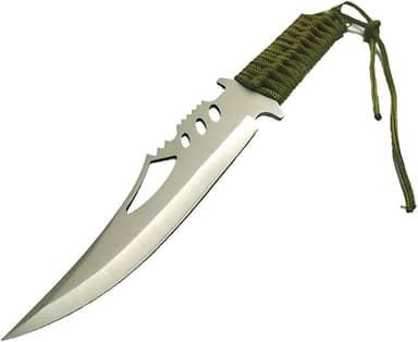 Faca Facão Rambo Militar Artesanal Serrilhado, Aço 440