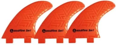 Triquilhas Sm1 Médias para Prancha de Surf, Jogo de 3, Laranja, soulfins