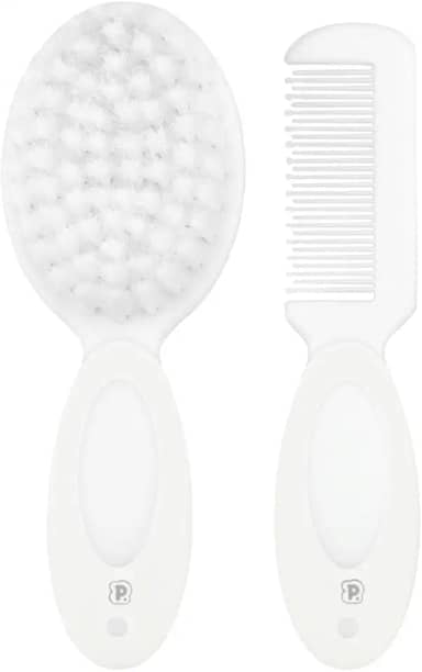 Pimpolho Kit Escova e Pente para Bebê Branco