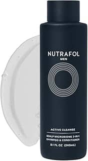 Nutrafol Xampu e condicionador masculino 2 em 1, limpa, hidrata, desobstrui os poros, melhora o volume e a força do cabelo, formulado por médicos para queda de cabelo, seguro para cor, sem sulfato –