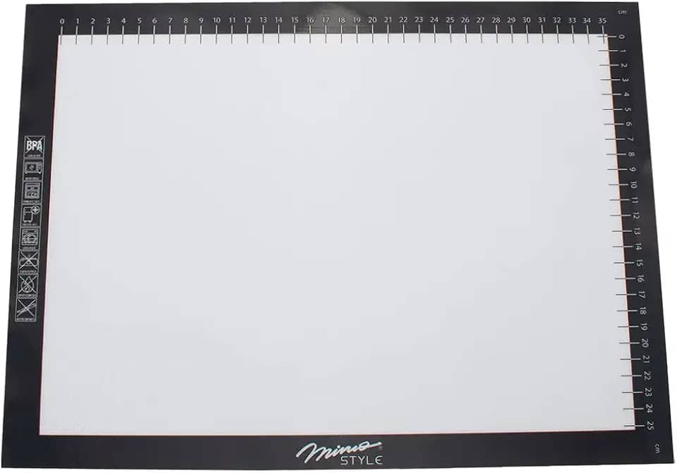 Mimo Style Folha de Silicone com Fibra de Vidro para Assar Antiaderente 40x30cm, Com Medidas em CM Ideal Para Grelhas e Fornos, Massas de Torta e Pizza, Suporta Até 220ºC e Não Precisa Untar