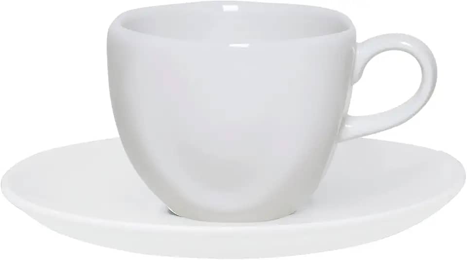 Xícaras de Chá 220 ml, com Pires, 6 Peças, Ryo White