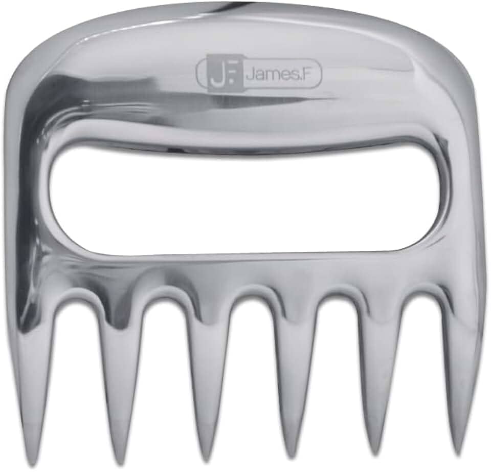 Garra de Urso Destrinchante em Alumínio Polido Acessório para Churrasco Ideal para Desfiar Carne