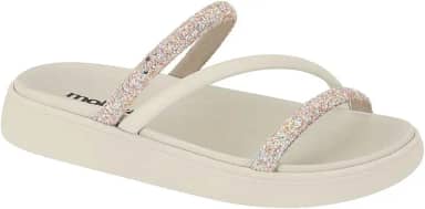 Chinelo Flatform Tira Tripla Multi Preto Moleca 5469.121