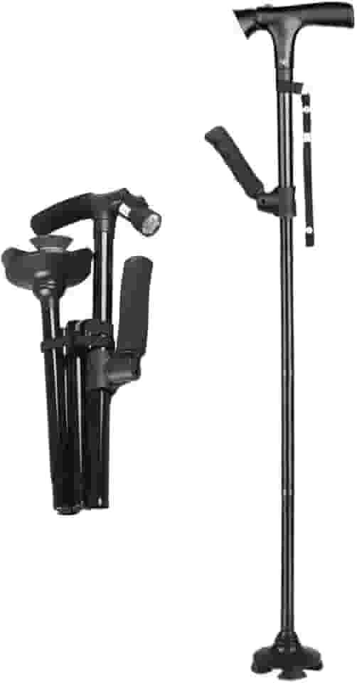 Bengala Dobrável Antiderrapante C/Luz Led Altura Ajustável