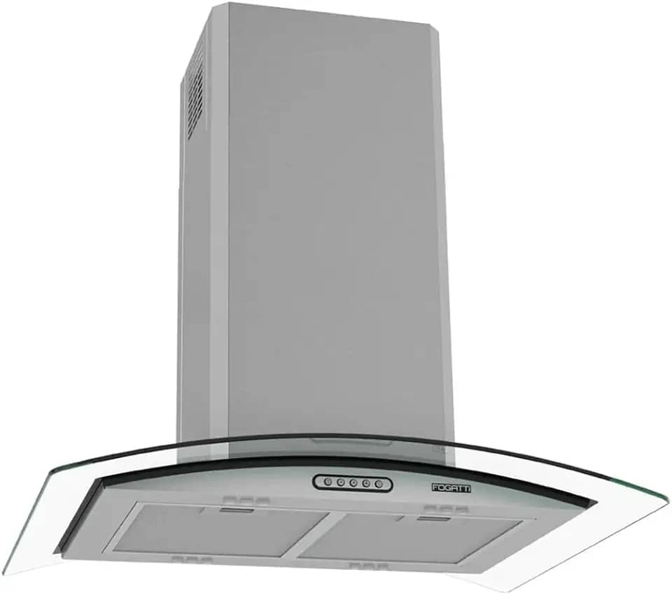 Coifa Ilha Vidro Curvo Inox 75cm - Fogatti - 110V