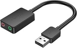 Placa de som USB Externa VENTION Para Headset, Computador, Notebook, Consoles, com Duas saídas Porta Para Fone e Microfone Áudio Som Estéreo 3,5 mm TRS P2 Cabo Auxiliar FONE de ouvido