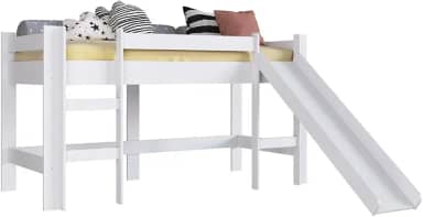 Cama Elevada com Escorregador Branco sem Cortina Lilies Móveis