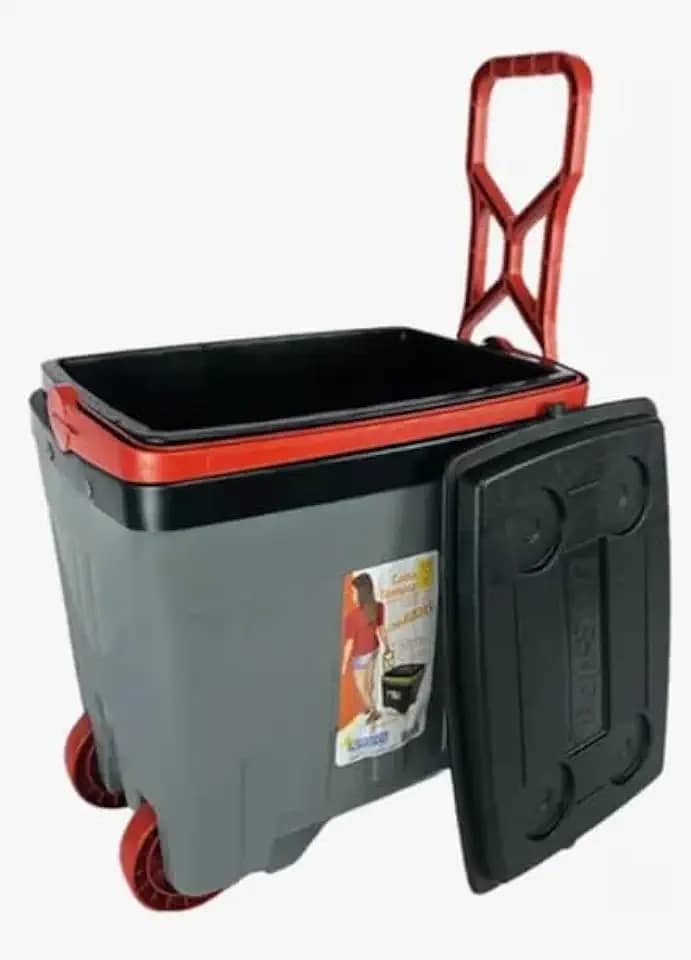 Caixa Térmica Cooler Antares 34 Lt Com Rodinhas Pesca Camping Praia