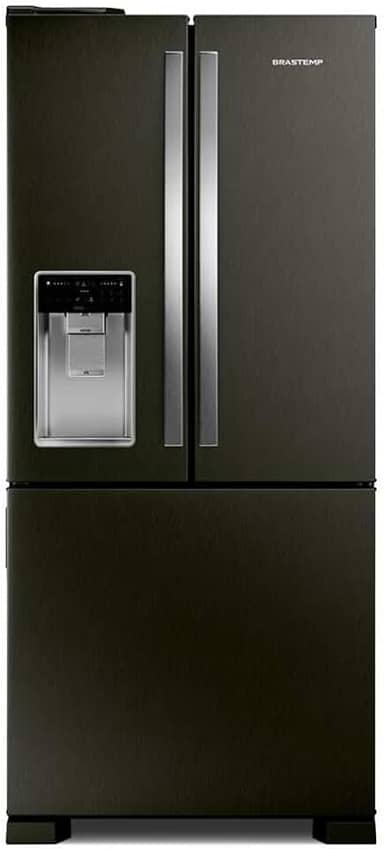 Geladeira Brastemp Eclipse Collection Frost Free Inverter French Door Água e Gelo na Porta 515 litros cor Black Inox - BRH85AE 220v