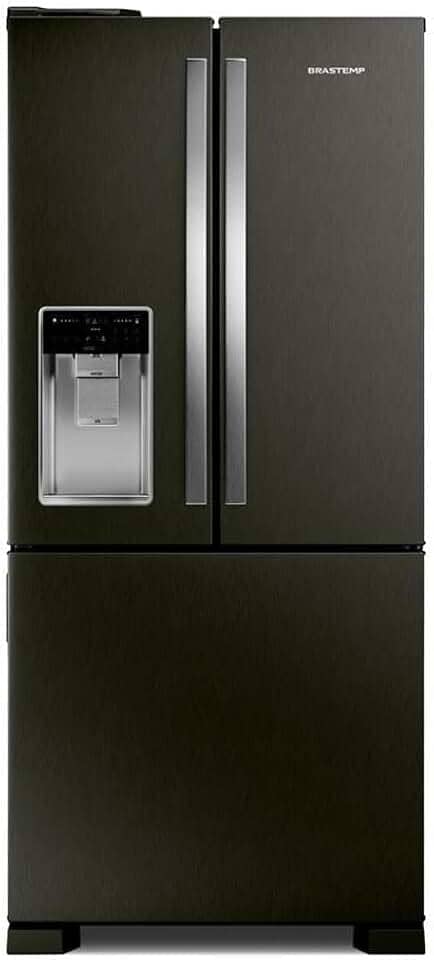 Geladeira Brastemp Eclipse Collection Frost Free Inverter French Door Água e Gelo na Porta 515 litros cor Black Inox - BRH85AE 220v