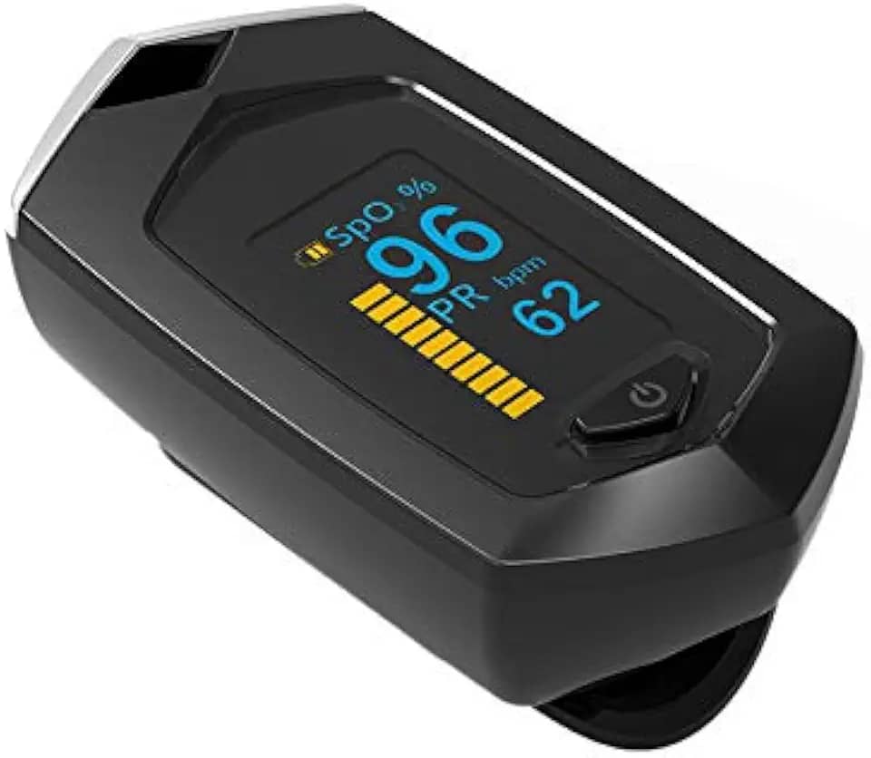 Oxímetro de pulso de dedo, monitor de saturação de oxigênio no sangue, com cordão recarregável, oxímetro de pulso SPO2, sensor de oxigênio portátil, monitor de saturação de O2 com cabo tipo C