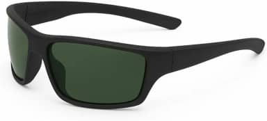 Óculos de Sol Esportivo Masculino, Polarizado, Proteção UV400, Armação Preta, Para Pesca