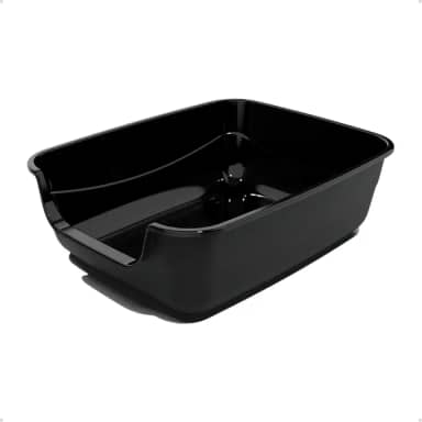 Caixa de areia para Gatos Preto Caixona Extra Grande 62x50 Bandeja Sanitário Higiênico Banheiro Desmontável Facil Limpeza Confortável - Pet Injet
