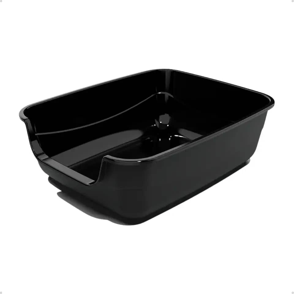 Caixa de areia para Gatos Preto Caixona Extra Grande 62x50 Bandeja Sanitário Higiênico Banheiro Desmontável Facil Limpeza Confortável - Pet Injet