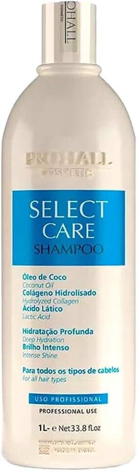 Shampoo Pós Progressiva Prohall Select Care - Manutenção 1L - Prolonga Efeito Liso, Maciez e Brilho Intenso