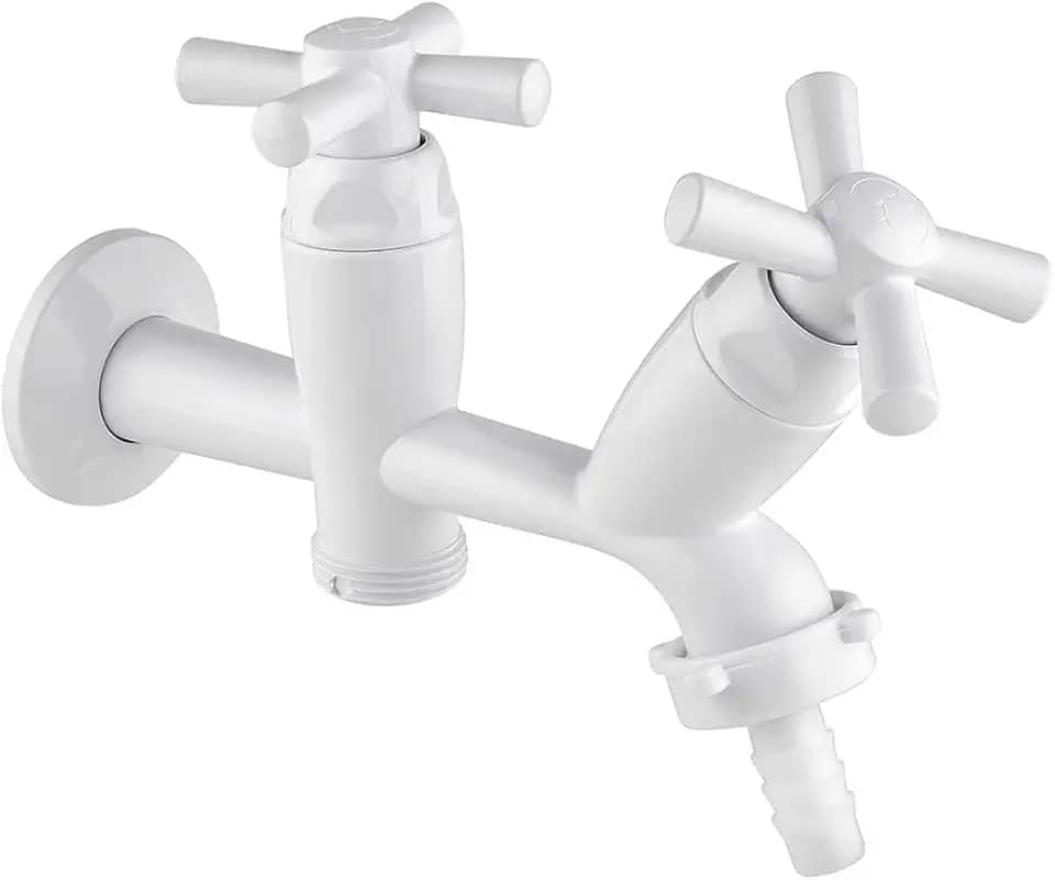 Torneira para Tanque e Máquina Cross 1/2''-3/4'' Branca - 300000453 - TIGRE - Torneira para Tanque e Máquina Cross 1/2''-3/4'' Branca - 300000453 - TIGRE