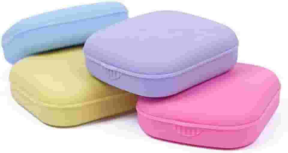 Ownsig Estojo para Lentes de Contato, Kit de Viagem Roxo com Espelho e Acessórios