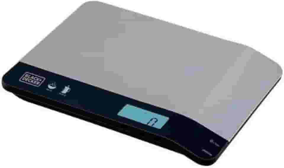 BLACK+DECKER Balança de Cozinha Compacta e Portátil com Acabamento Inox, Modelo BC500, Capacidade de até 5kg