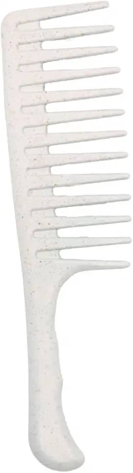 Pente para Desembaraçar Cabelo Afro Cacheado e Volumos Dente Super Largo - Cor: Bege