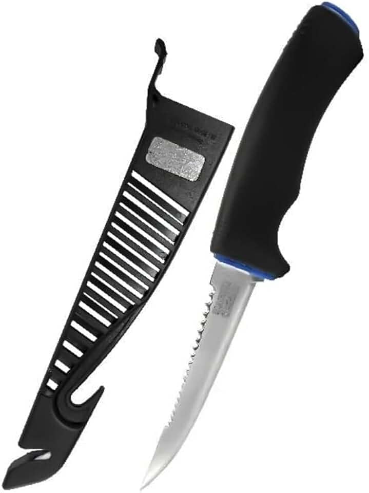 Marine Sports, Faca Fileteira Pesca Marine Sports FK05B 4" Lâmina Aço Inox com Bainha Protetora