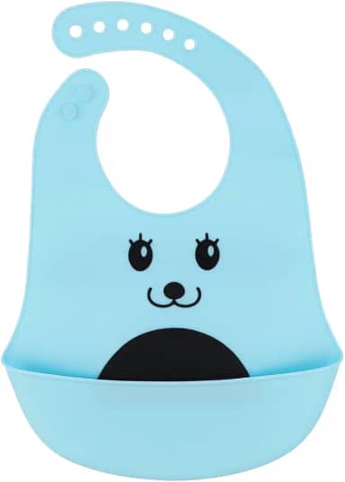 Babador Silicone Alimentação Bebê Introdução Alimentar Impermeável Fecho Ajustável Com Bolso Pega Migalhas Livre De Bpa