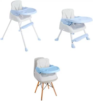 Cadeira De Alimentação Bebê Portátil 3 em1 Cadeirão Segura Apoio para Pés Ajustável Cinto 5 Pontos Capa Removível Refeição Infantil