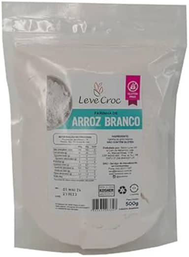 Farinha de arroz sem glúten 500g Leve Croc