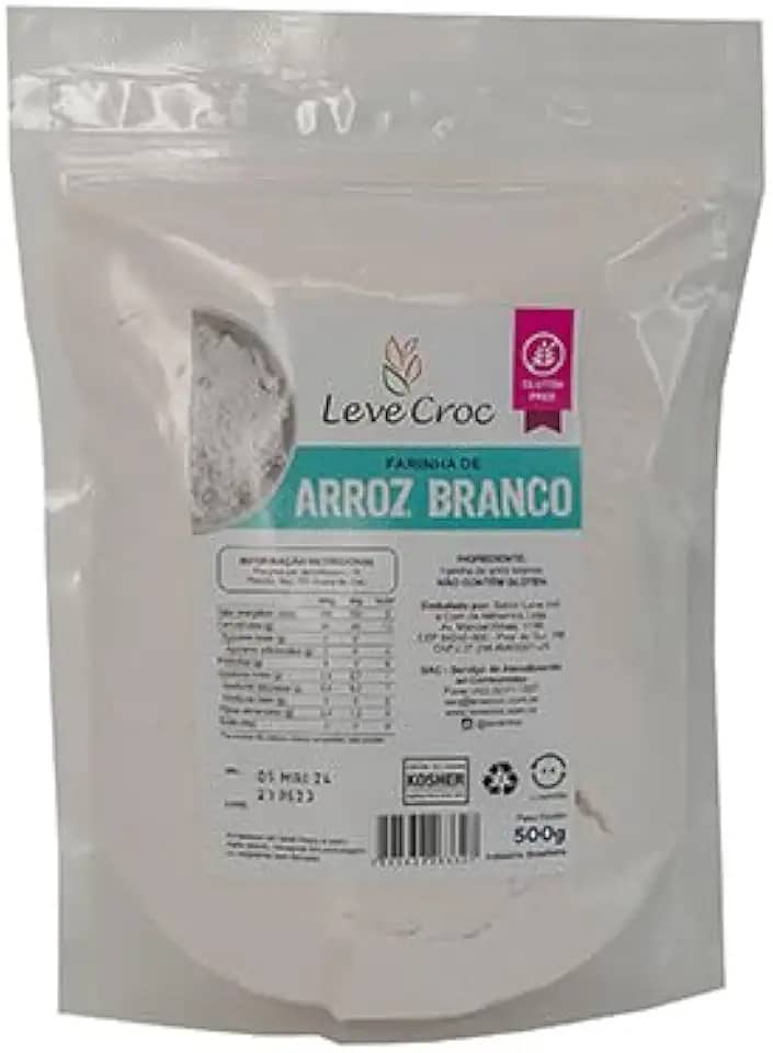 Farinha de arroz sem glúten 500g Leve Croc