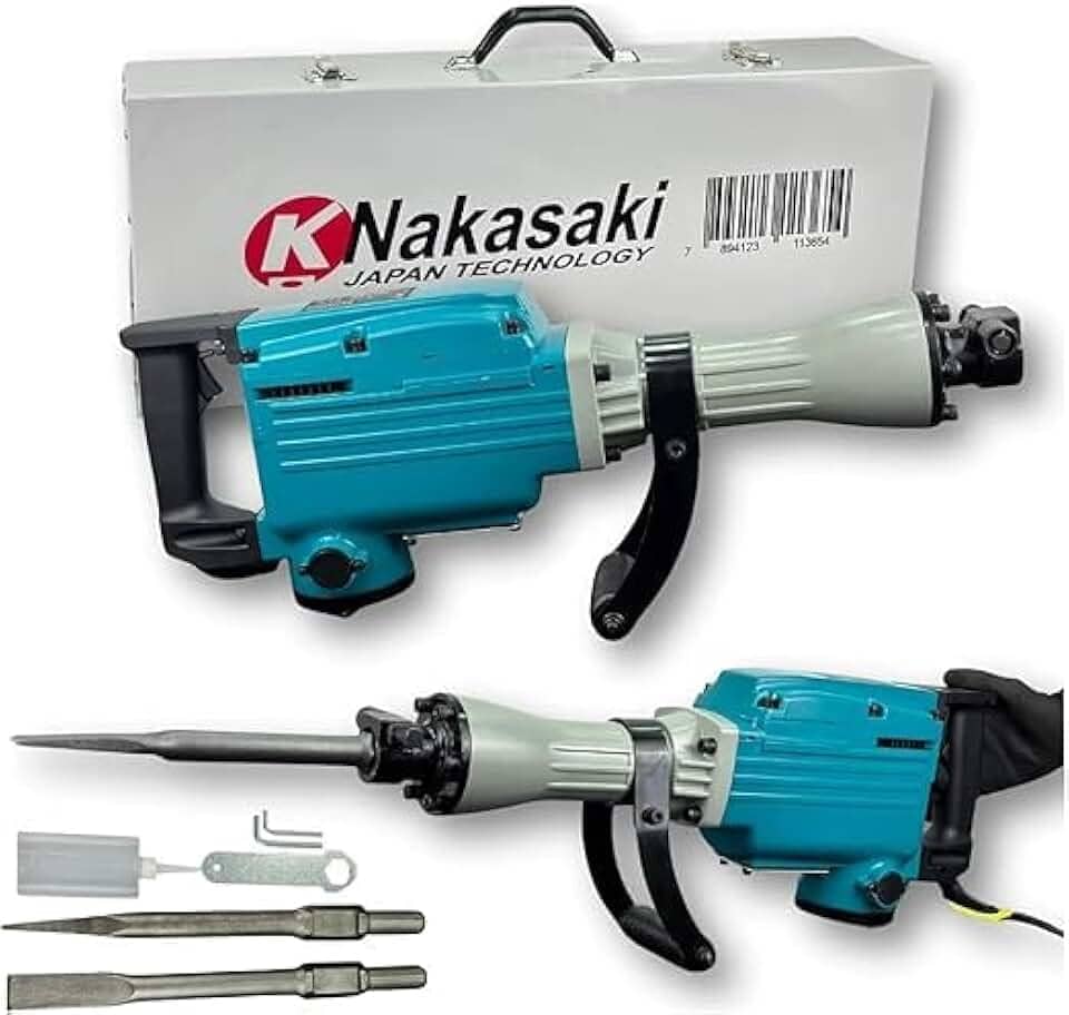 Martelete Rompedor Demolidor 1800W Nakasaki 15kg com Maleta e Acessórios (220 Volts)