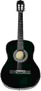 Violão Acústico Tradicional para Iniciantes, 6 Cordas de Aço, Preto, 38', Madeira Birch/Basswood