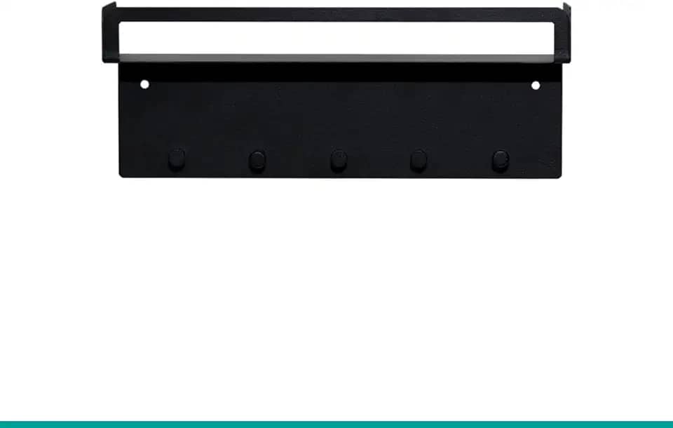 Porta Chaves, Chaveiro Organizador, Gancho, Porta-chaves, Prateleira de parede, preto, 10x26cm - GEGUTON