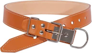 Coleira Em Couro Para Cão Porte Grande Luxo Caramelo Premium N.9 e N.10 (9, Caramelo)