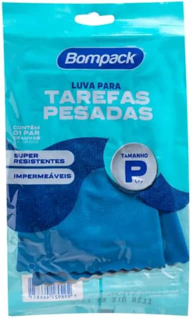 Luva Bompack Tarefas Pesadas P Verniz Azul Un