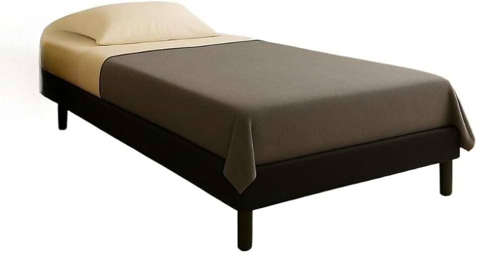 Base Cama Box Solteiro Dobrável 3 em 1: Cama, Colchão e Cadeira Espreguiçadeira, Reforçada e Desmontável, Fácil Montagem 88x188cm(Preto)