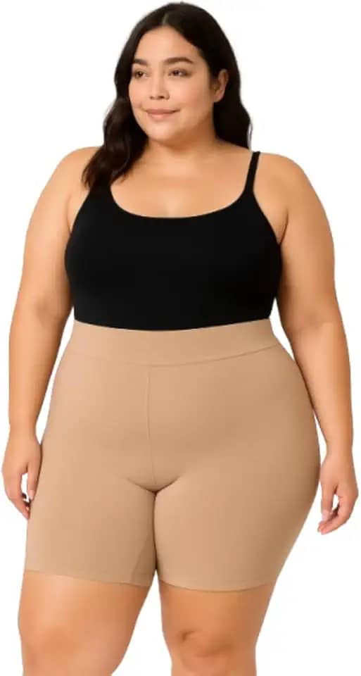Bermuda Anágua Plus Size Cós Alto Short Segunda Pele Feminino Cintura Alta Não Marca Anti Atrito Nas Coxas