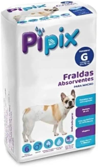 Fralda Pet Macho G,6 unidades,6 horas de absorção