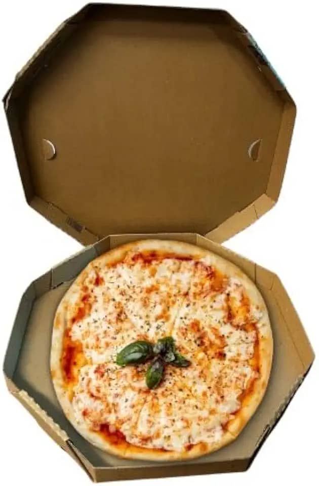 Caixa Oitavada para Pizza Gourmet, N. 30, Parda, Descartável, 25 Unidades