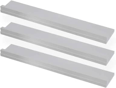 KIT 3 Prateleiras Quadros Fotos 60x10 Madeira MDF Brancas + Suporte Invisível