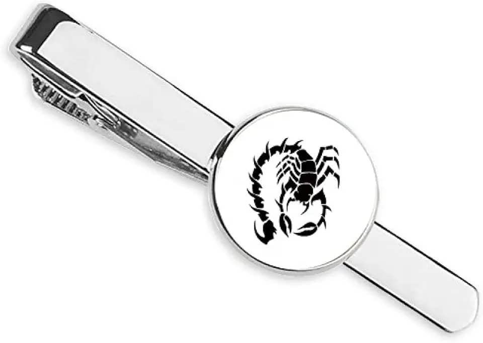 Gravata com clipe para amarrar em forma de inseto natural escorpião, presente para homem de negócios