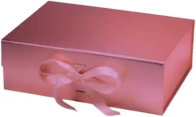 Caixa FlexBox Rígida de Papel com Imã e Cetim para Presente - Y338E (Rose, 28x20x9cm)