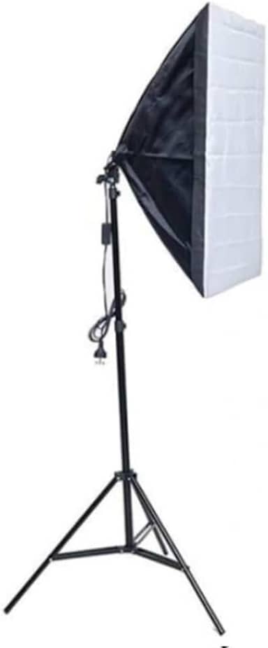 Kit Softbox 50x70 + Tripé 2m Estúdio Fotografia Iluminação Bivolt Bocal E27 com Tela Difusora