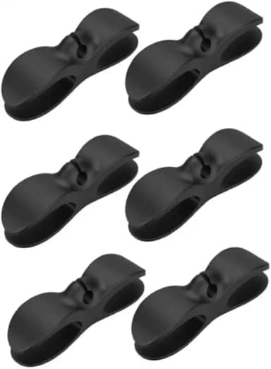 6 Clipes organizadores de cabos para fritadeiras, cafeteiras, eletrodomésticos entre outros - Preto