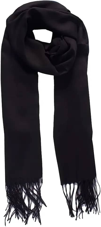 Cachecol Echarpe Feminina Lisa com Franja 170x65cm Toque Macio, Ideal para Outono Inverno e Meia Estação