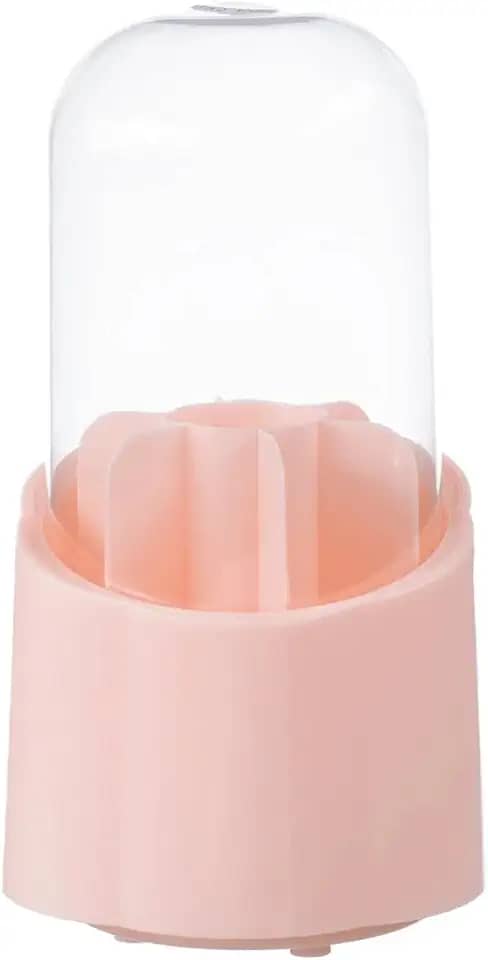 Amarme - Porta Pincéis Organizador de Maquiagem Giratório 360° com Tampa à Prova de Poeira, Porta Pincéis e Cosméticos (Rosa)